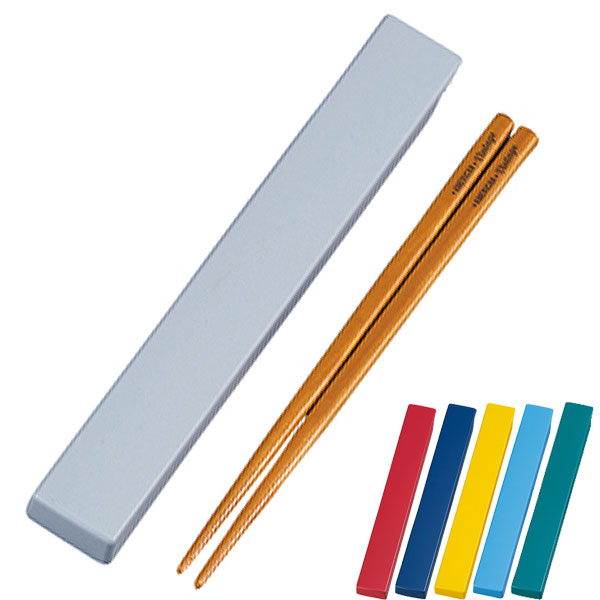 箸&箸箱セット 日本製 HAKOYA アメリカンビンテージ 18.0スクエア箸箱セット 18cm ( 木製箸 お弁当用 弁当用箸 ランチグッズ おはし ケース付...