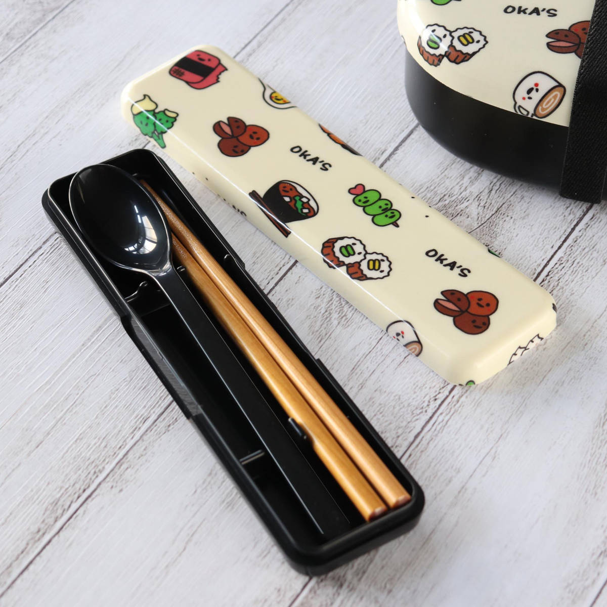 箸箱セット 布貼18.0布貼スプーン&箸セット OKA’S ( 箸&スプーンセット お箸 スプーン セット 箸&スプーン カトラリー 日本製 18センチ お弁当...