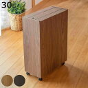 ゴミ箱 30L BOSK 木製 ( ごみ箱 30リットル 木目 ふた付き スリム 幅21 キッチン シンプル ダストボックス 収納 おしゃれ スライド式 キャスター付き 袋 見えない スライド 蓋 シンク下 袋止め付き )【3980円以上送料無料】