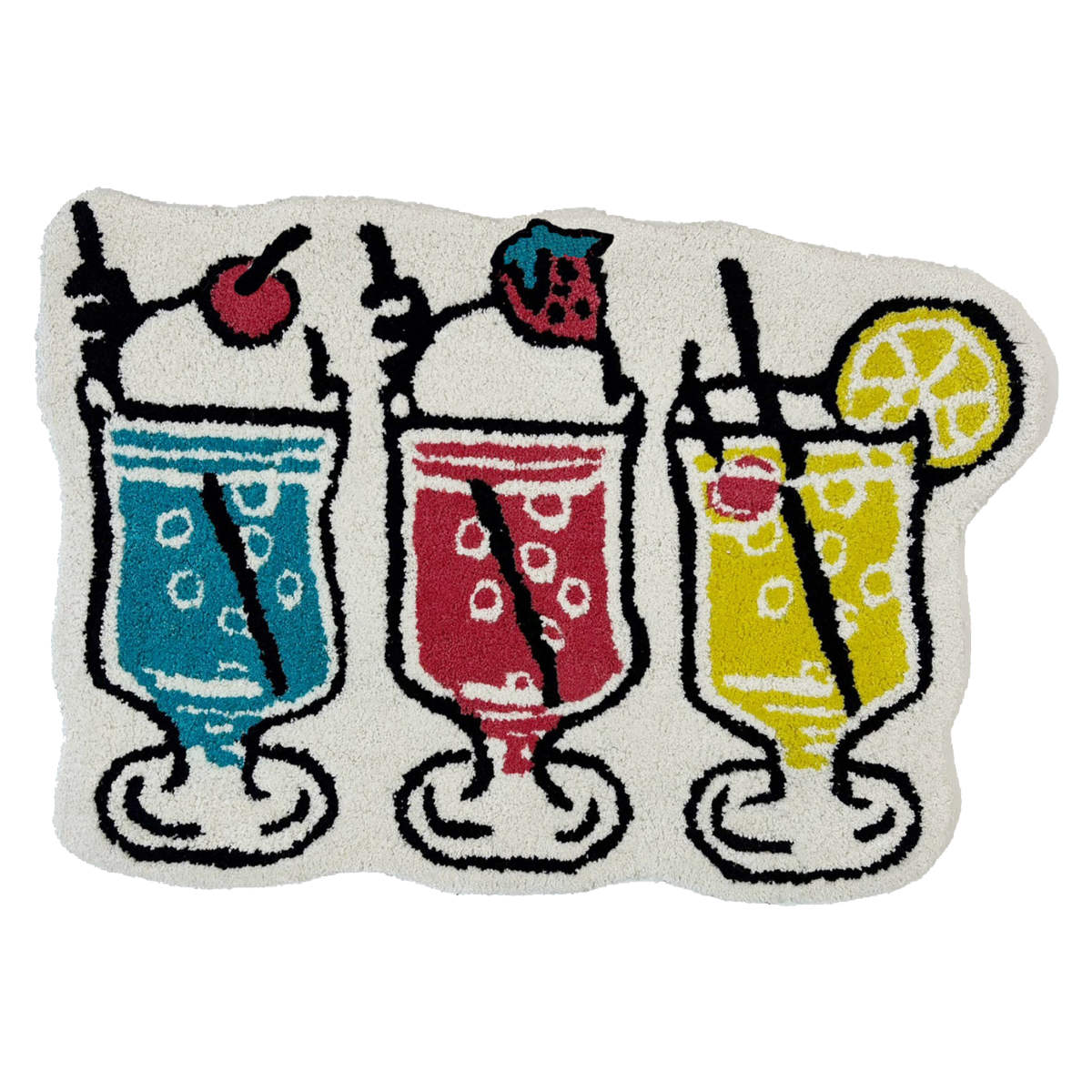 玄関マット コットンガンタフト クラシックソーダ 約60×40cm 室内 ( マット 玄関 ラグ ソーダ かわいい 敷き物 綿 タフティング ドアマット 幅60...