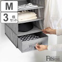吊下げ収納インナーボックス M 3個セット フィッツファブリック 幅30×奥行38×高さ13cm ( クローゼット 収納 吊り下げ ハンギングラック用 引き出し...