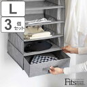 吊下げ収納インナーボックス L 3個セット フィッツファブリック 幅40×奥行38×高さ13cm ( クローゼット 収納 吊り下げ ハンギングラック用 引き出し Fits フィッツ 天馬 引出し 収納ボックス スリム ボックス 折りたたみ 小物収納 ) 【3980円以上送料無料】