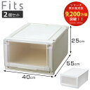 収納ケース 同色2個セット 幅40×奥行55×高さ25cm Fits フィッツアドバンス ケース 4025 クローゼット ( 収納 収納ボックス 日本製 プラスチック 衣装ケース 天馬 押し入れ 積み重ね 衣類収納 引き出し )【3980円以上送料無料】