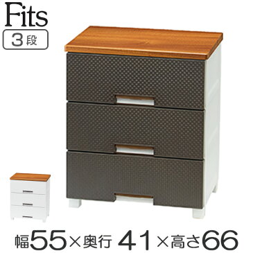 チェスト フィッツプラス メッシュ 幅55×奥行41×高さ66cm FM5503 3段 ( 送料無料 Fits プラスチック 引き出し ローチェスト タンス 衣装ケース 収納ケース 衣類収納 リビング 収納 整理たんす 背面処理 日本製 完成品 )【3980円以上送料無料】