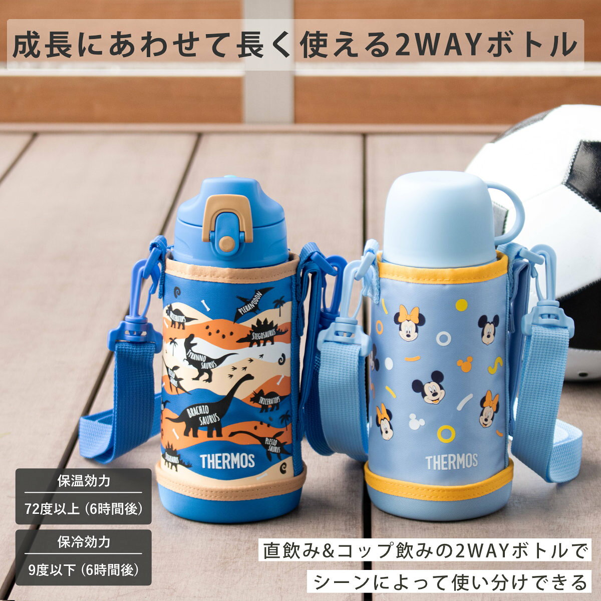サーモス 水筒 600ml 真空断熱2ウェイボトル FJJ-602WF （ THERMOS 保温 保冷 子供...