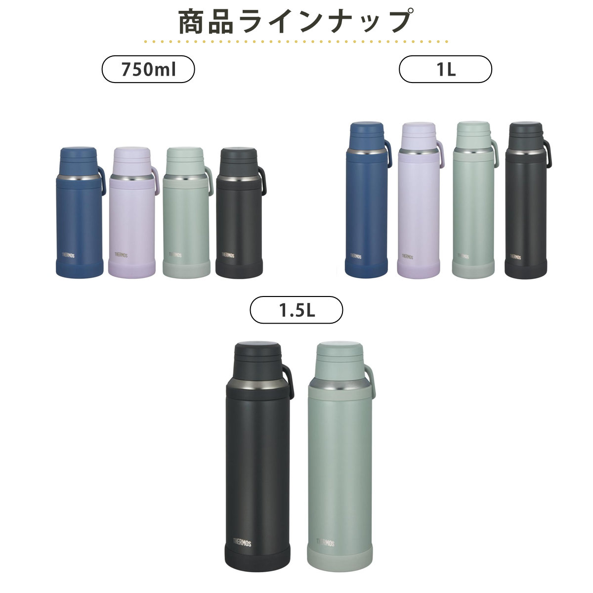 サーモス 水筒 真空断熱ケータイマグ JOY 750ml 1L 1.5L （ THERMOS 保温 保冷 食...