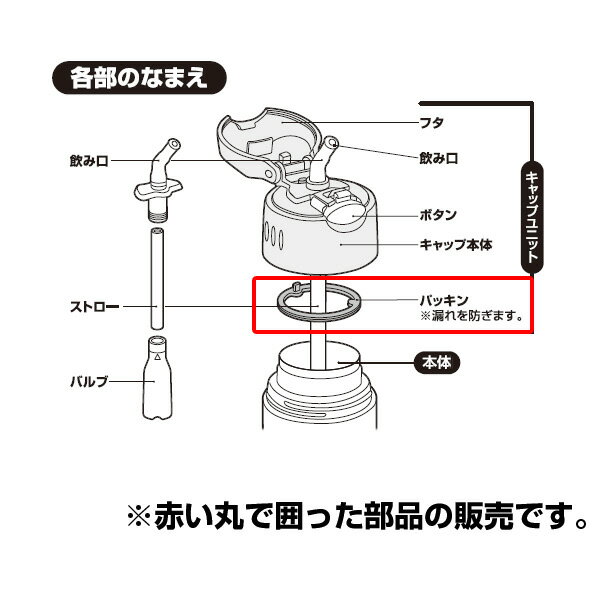 パッキン　サーモス　真空断熱ストローボトル　水筒　部品　FHL対応 （ thermos 交換用 パーツ FHL THERMOS 交換 交換用部品 ）【4500円以上送料無料】