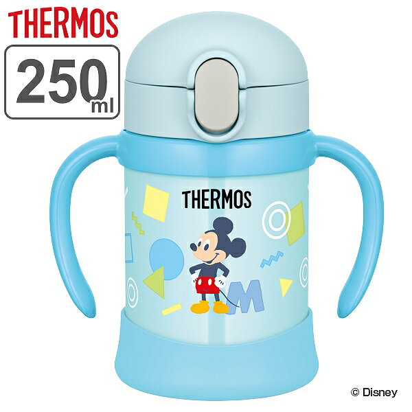 子供用水筒 サーモス thermos 真空断熱ベビーストローマグ ミッキー 250ml FJL-250DS ステンレス製 （ ステンレスマグ ストロー付 トレーニングマグ 保冷 ベビー用マグ 赤ちゃん用マグ 両手マグ ミッキーマウス ） 