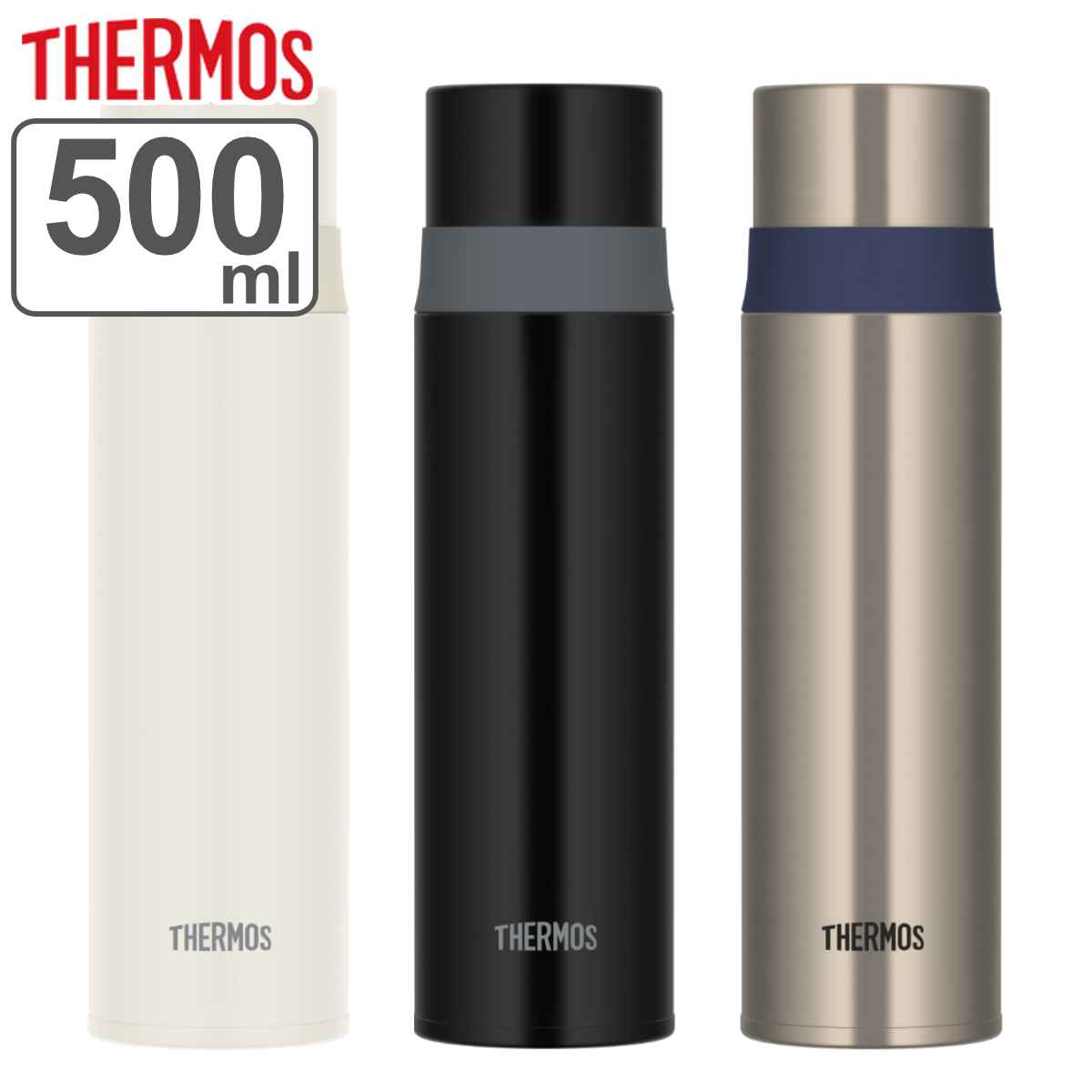 水筒 サーモス ステンレススリムボトル コップ付き FFM-502 500ml （ THERMOS 保温 保冷 ステンレスボトル コップタイプ スポーツドリンク対応 マグボトル マグ ボトル スリム コップ飲み ワンプッシュ 大人 子供 ）【3980円以上送料無料】