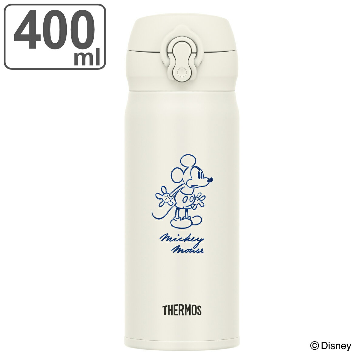 サーモス マグボトル サーモス 水筒 真空断熱ケータイマグ 400ml ミッキー （ THERMOS マグボトル 保温 保冷 直飲み ワンタッチ ステンレスボトル 軽量 ミッキーマウス マグ ボトル 真空断熱 魔法瓶 軽い 直のみ ）【3980円以上送料無料】