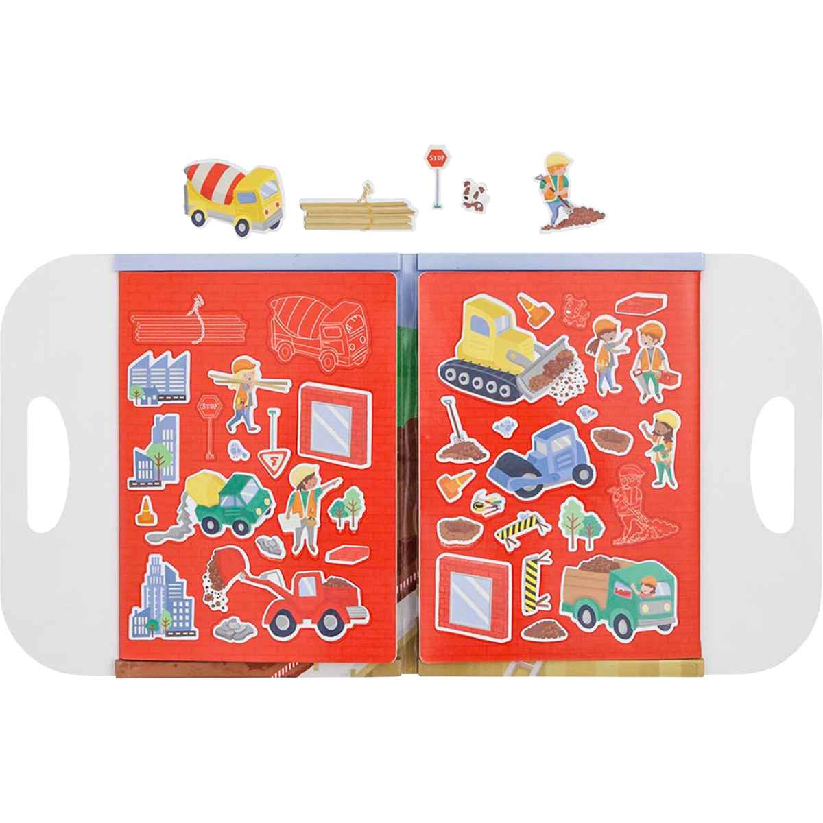 おもちゃ マグネットバッグ 働くクルマ （ 知育玩具 玩具 磁石 マグネット 働く車 子供 幼児 キッズ 3歳 男の子 女の子 オモチャ 知育 マグネットシート コンパクト 持ち運び プレゼント ギフト ） 【3980円以上送料無料】 colorfulbox-10140735 お弁当グッズのカラフルボックス サンプル画像2