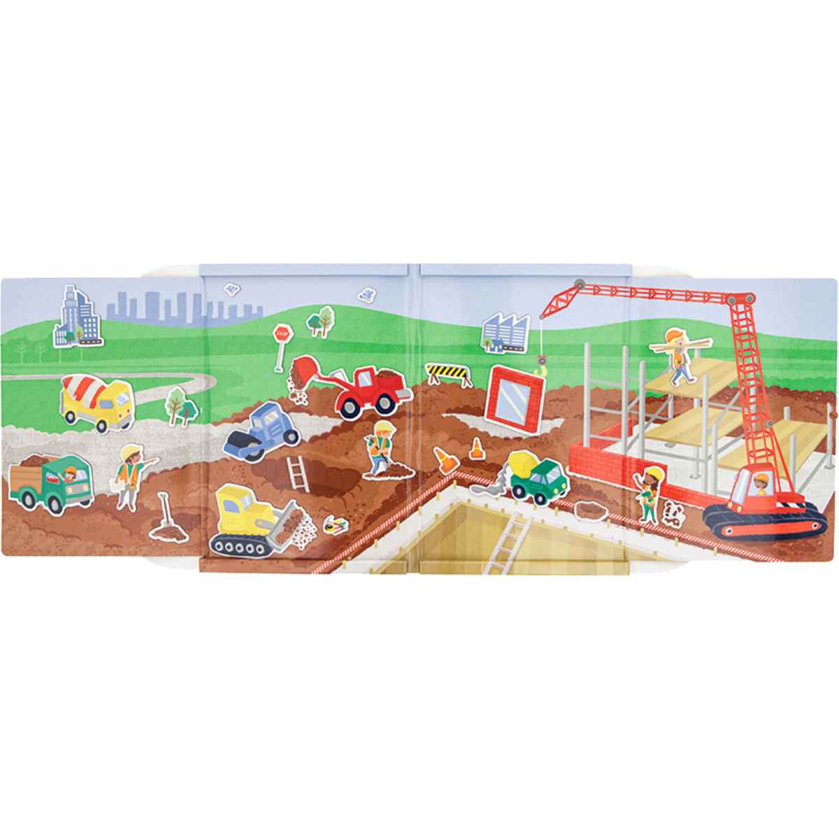 おもちゃ マグネットバッグ 働くクルマ （ 知育玩具 玩具 磁石 マグネット 働く車 子供 幼児 キッズ 3歳 男の子 女の子 オモチャ 知育 マグネットシート コンパクト 持ち運び プレゼント ギフト ） 【3980円以上送料無料】 colorfulbox-10140735 お弁当グッズのカラフルボックス サンプル画像3