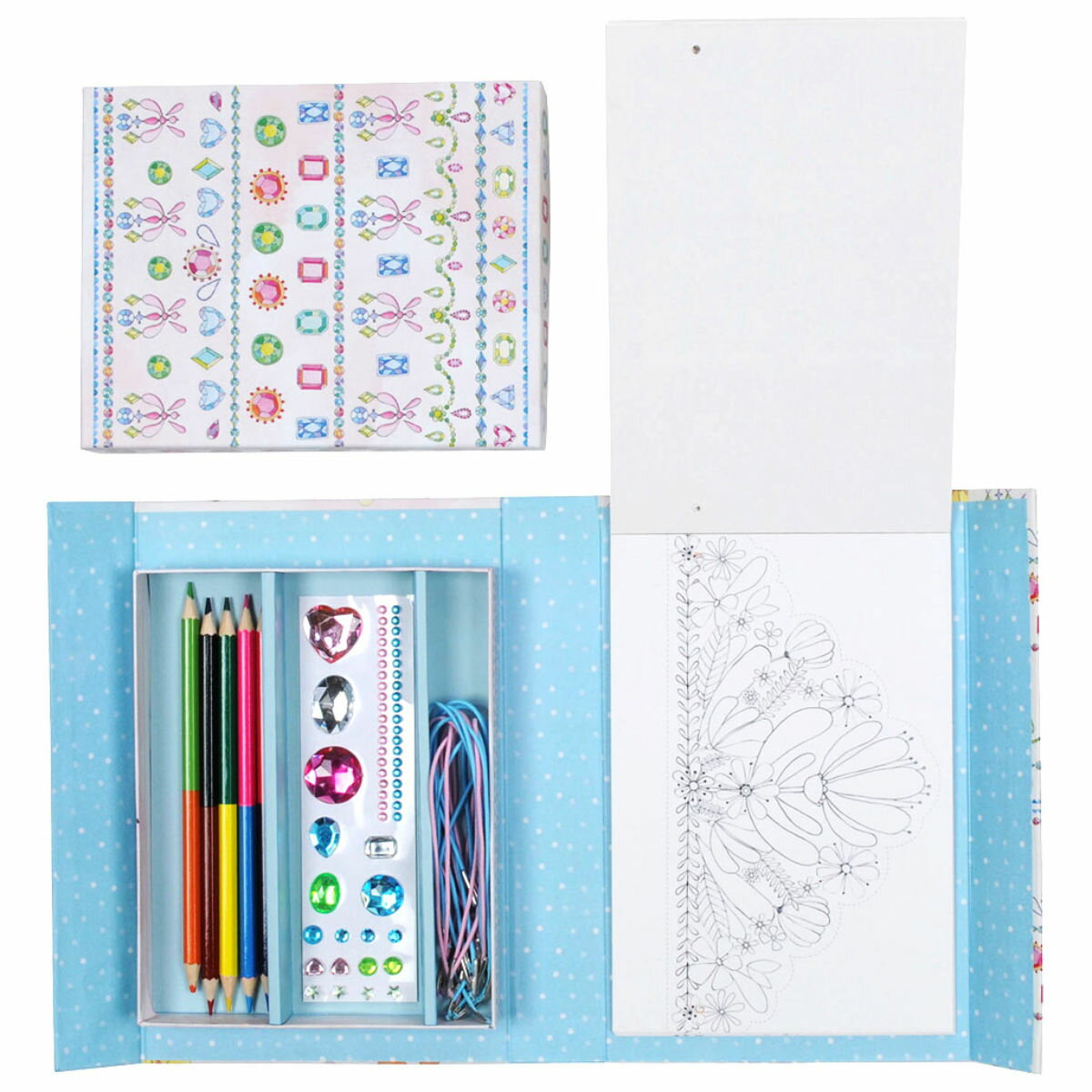 おもちゃ ペーパークラウン プリンセスと宝石 （ 工作キット 王冠 ティアラ 色ぬり 知育玩具 玩具 子供 幼児 キッズ 5歳 女の子 かわいい オモチャ 手作り オリジナル 工作 ケース付き コンパクト 持ち運び プレゼント ギフト ） 【3980円以上送料無料】 2