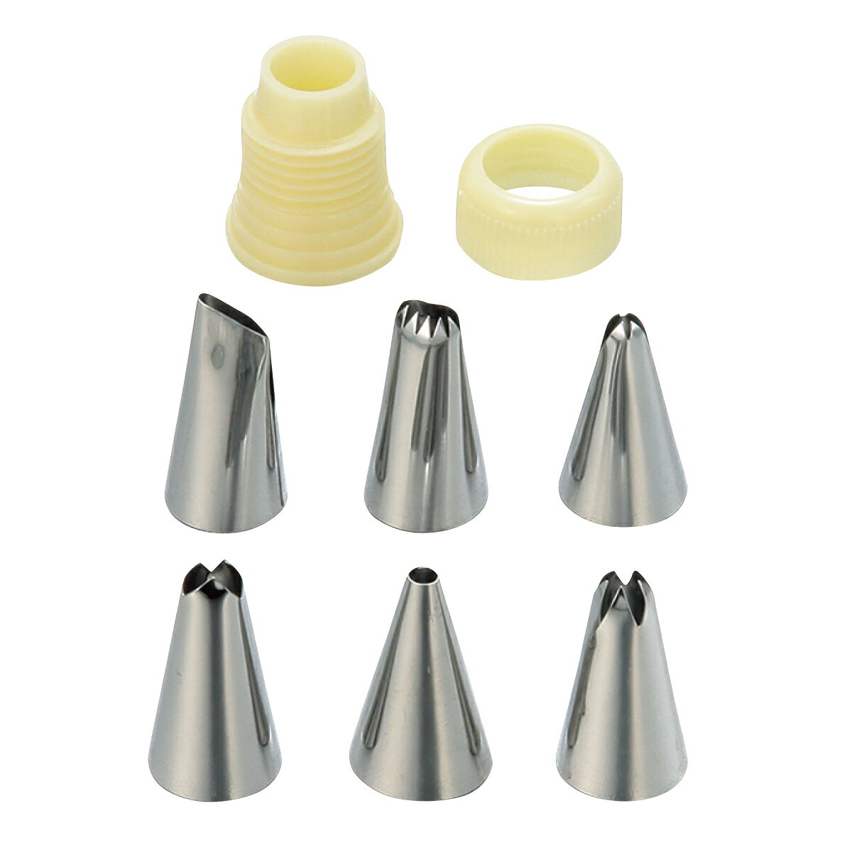 口金セット キャップ付 ST ステンレス （ タイガークラウン クリーム絞り クリーム用口金 6種類 ...