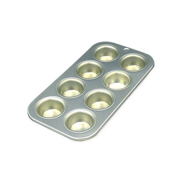 ケーキ型 ミニ 焼き型 丸型 8P スチール製 スズメッキ （ プチフール型 ミニケーキ型 製菓道具 焼型 お菓子作り ）【3980円以上送料無料】