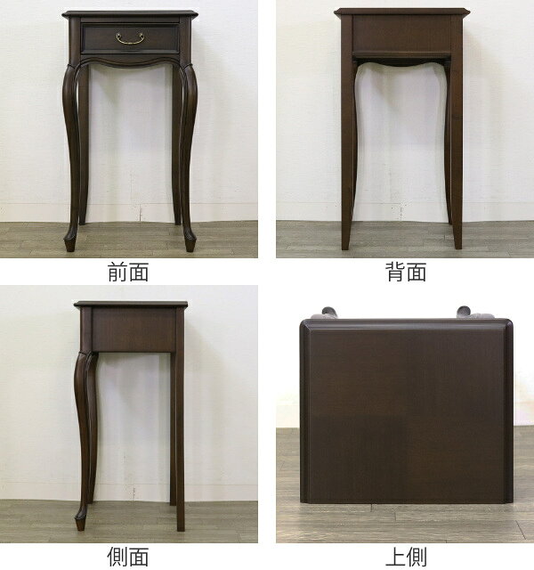 フラワースタンド クラシック調 マホガニー材 ケントハウス 幅40cm ( 開梱設置 テーブル 飾り棚 花台 サイドテーブル 収納付き 完成品 ナイトテーブル マホガニー 木製 木目 ブラウン 茶色 シック 高級感 おしゃれ 木製テーブル )【3980円以上送料無料】 [3]