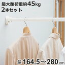 つっぱり棒 超強力伸縮ポール LL 取り付け幅 164.5~280cm ホワイト 突っ張り棒 2本セット ( つっぱり 突っぱり 突っぱり棒 突っ張り 棒 強力 頑丈 つっぱりポール ポール 突っ張りポール )【3980円以上送料無料】
