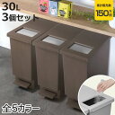 ゴミ箱 30L 同色3個セット ユニード プッシュ&ペダル ( 30リットル ふた付き 分別 キッチン ダストボックス スリム 分別ゴミ箱 棚下 カウンター下 ...
