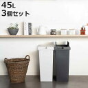 ゴミ箱 45L 同色3個セット ユニード フリップオープン プラスチック ( ごみ箱 45リットル 両開き 棚下OK キッチン ふた付き スリム 分別 日本製 ...