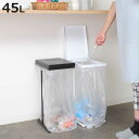 ゴミ箱 45L ユニード ゴミ袋ホルダー 小窓なし 単品 同色2個セット ( ごみ箱 45リットル ポリ袋ホルダー 45 分別 スリム ふた付き 袋ホルダー 大...