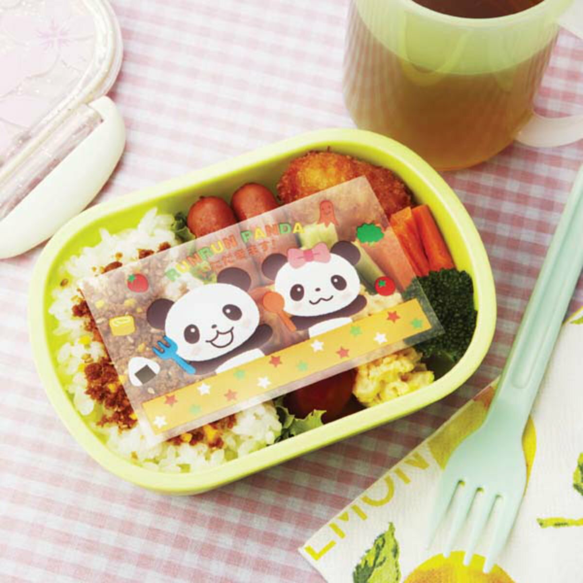 抗菌シート るんるんパンダ ( パンダ 弁当 抗菌 30枚 シート お弁当用 フィルム お弁当グッズ 日本製 ランチグッズ 幼稚園 保育園 キッズ 遠足 キャラ...