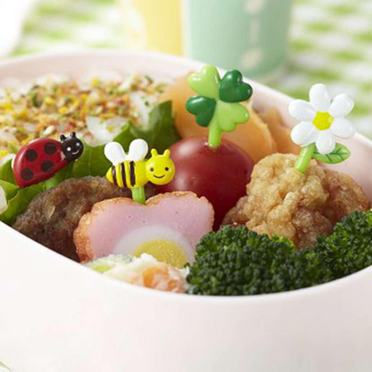 ピック ハニー&フラワーピック ( 8本入り おかずピック お弁当ピック ピックス 弁当 子供 お弁当用 子供用 キッズ キャラ弁 お弁当グッズ パーティー 運...