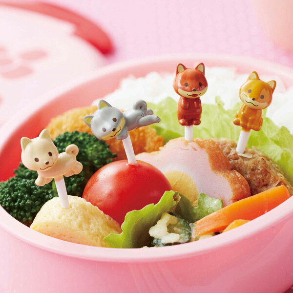 ピック わんちゃんピック 4本入 犬 お弁当 （ プレゼントピック ピンチョス 4本 保育園 幼稚園 楊枝 ようじ お弁当ピック 飾り 串 ラッピング お弁当グッズ 弁当 デコ弁 ） 【3980円以上送料無料】