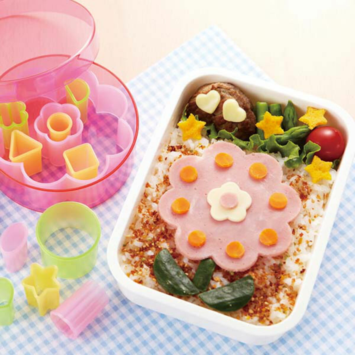 ハム・チーズぬき型 収納セット ※色・形は選べません ( 簡単キャラ弁 抜型 野菜 お弁当抜き型 セット デコ弁 子供 お弁当 弁当 ランチグッズ お弁当グッズ...