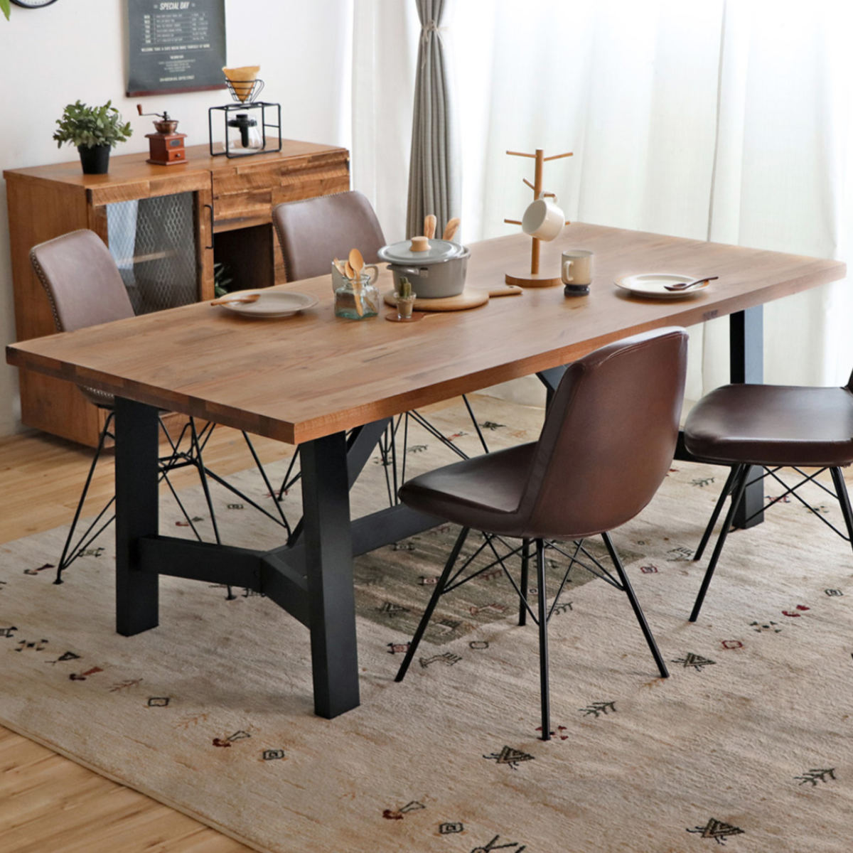 ダイニングテーブル 幅200cm マベックス 木製 ミックス無垢材 （ 送料無料 6人掛け 6人用 テーブル 食卓 天然木 長方形 木目調 モダン スタイリッシュ おしゃれ ） 【3980円以上送料無料】