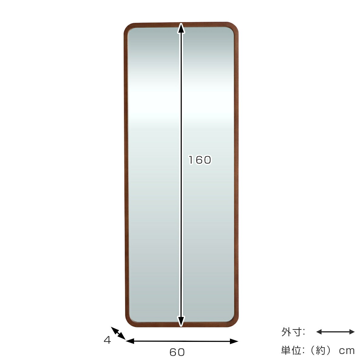スタンドミラー 全身 60×160cm リガラ スタイルミラー ( 大型 姿見 ミラー 鏡 全身鏡 立て掛け オーク 木枠 木製フレーム 長方形 四角 完成品 )【3980円以上送料無料】 [2]