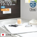 【レビュー特典付き】 風呂ふた 組み合わせ 75×120cm 用 取っ手付き L12 3枚組 Ag銀イオン 日本製 実寸73×117.9cm ( 風呂蓋 風呂フ...