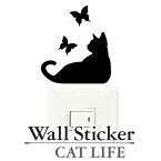 ウォールステッカー 壁紙シール 猫 蝶 CAT LIFE （ インテリアシール ウォールシール Wall story コンセント 壁 シール デコレーションステッカー デコレーションシール スイッチ ） 【3980円以上送料無料】