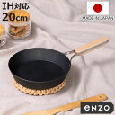 【レビュー特典付き】 鉄フライパン 20cm enzo IH対応 日本製 ( ガス火対応 炒め鍋 いため鍋 鉄 フライパン 鉄のフライパン 金属ヘラOK 20セ...