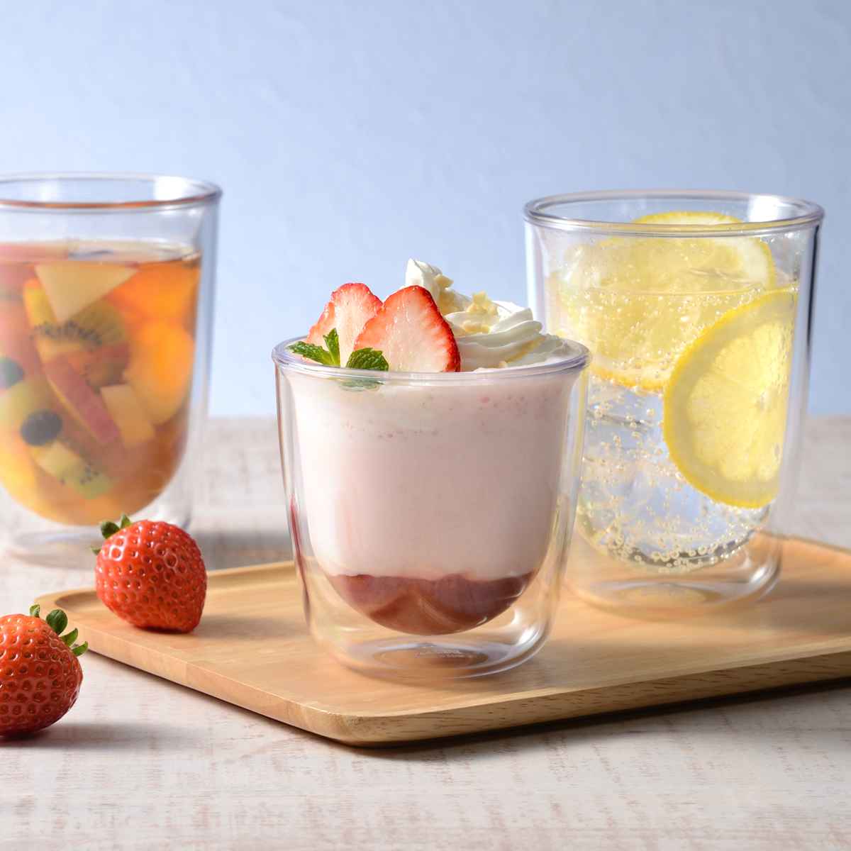 グラス 燕三 割れないWグラス 240ml 2個組 日本製 （ 食洗機対応 樹脂 二重構造 結露しにくい コップ カップ タンブラー 食器 クリア おしゃれ シンプル ）【3980円以上送料無料】 colorfulbox-10196709 お弁当グッズのカラフルボックス サンプル画像3