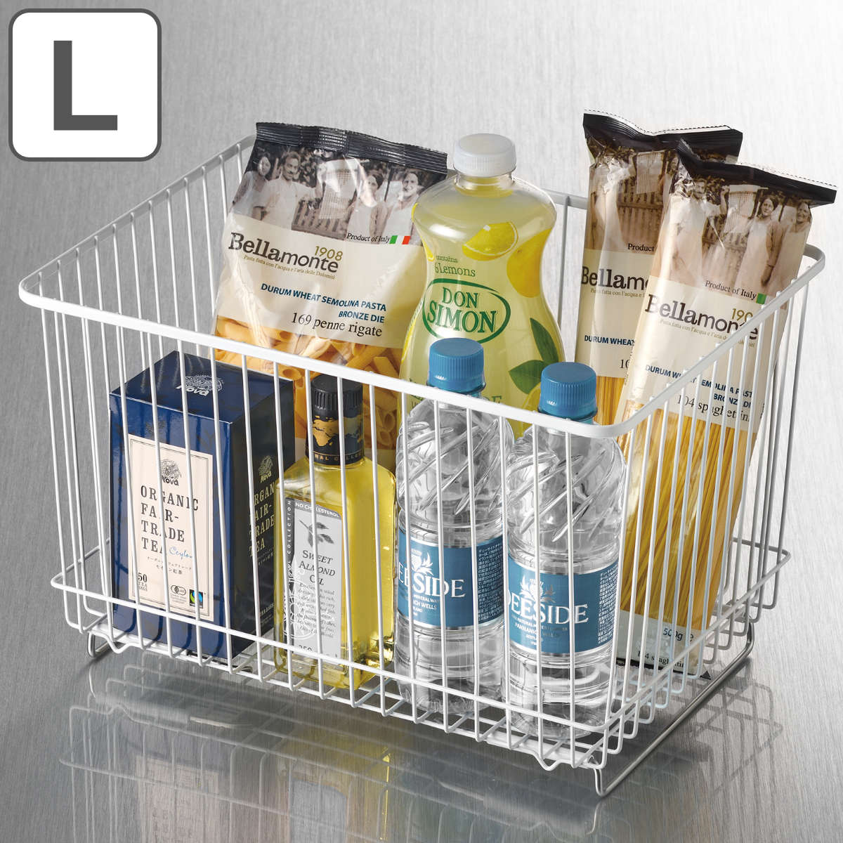 キッチン収納 組み合わせバスケット L Flowto フロウト ( キッチンバスケット ワイヤーバスケット ワイヤーラック 収納バスケット 収納かご 収納カゴ ...
