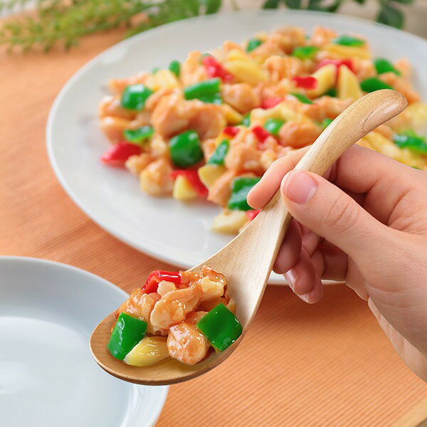 レンゲ 17cm 栗の木 天然木 カトラリー （ 木製 れんげ 取り分け スプーン 木 ウッドカトラリー 和食器 栗 木のスプーン 大きい 蓮華 サーバースプーン 大皿料理 ） 【3980円以上送料無料】