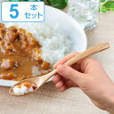 スプーン カレースプーン 20cm スリム 栗の木 天然木 カトラリー 同色5本セット ( 木製 テーブルスプーン 木 細長い ウッドカトラリー 和食器 栗 和...