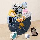 11匹にゃんこ バランス積み木 猫 室内遊び ( 積み木 知育玩具 おもちゃ 木のおもちゃ 積木 つみき 木製 動物 どうぶつ かわいい バランスゲーム ねこ ...