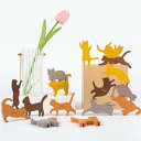16匹にゃんこ バランス積み木 猫 室内遊び ( 積み木 知育玩具 おもちゃ 木のおもちゃ 積木 つみき 木製 動物 どうぶつ かわいい バランスゲーム ねこ ...