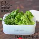 EMBALANCE 保存容器 2.1L レクタングルコンテナ 角型 ザル付き ( エンバランス プラスチック 食洗機対応 電子レンジ対応 冷凍 鮮度保持 日本製 BPAフリー 2100ml ストッカー 食品保存 作り置き 発酵食品 おしゃれ ざる 水切り )【3980円以上送料無料】
