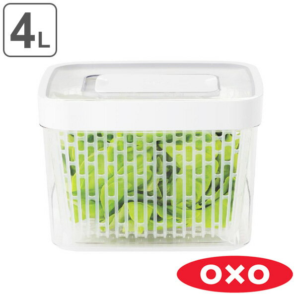 OXO オクソー グリーンセーバー フードキーパー 4.0L （ 保存容器 野菜 保存 冷蔵庫 サラダ グリーンセイバー 鮮度 野菜ストッカー 保管 グリーンセーバーフードキーパー 食洗機対応 コランダー ） 【3980円以上送料無料】
