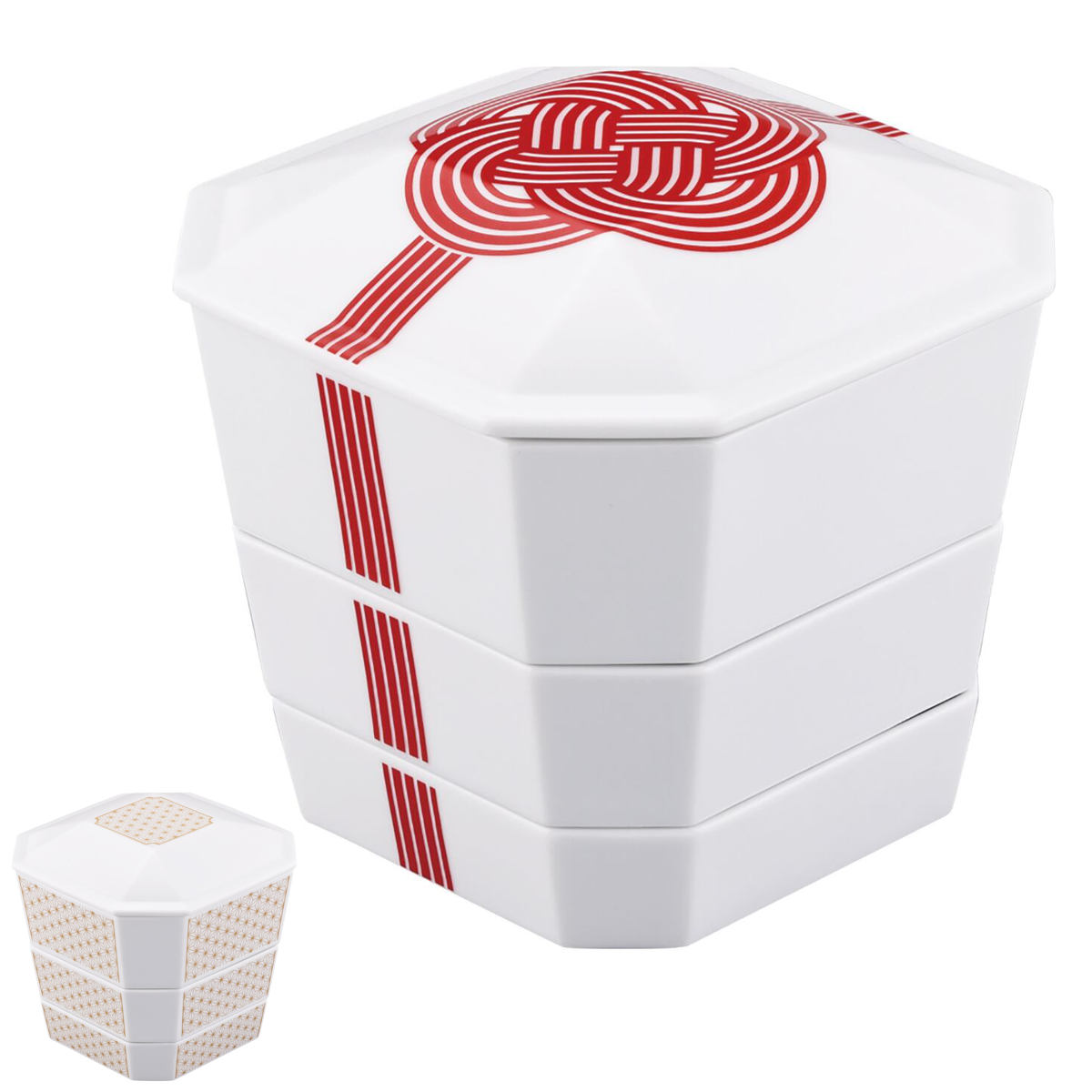 3-Tier - 3段重箱 隅切 陶磁器 （ 食洗機対応 電子レンジ対応 磁器 日本製 お重 3段 陶器 食洗機OK レンジOK 重箱 高級感 上品 和風 和モダン モダン ）【3980円以上送料無料】