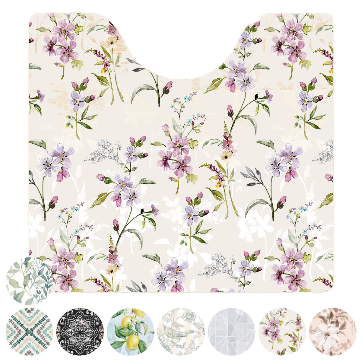 トイレマット クリア 拭ける 55×60cm （ トイレ マット 防水 足元マット お手入れ簡単 トイレタリー すべりにくい ボタニカル 華やか ） 【3980円以上送料無料】