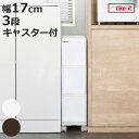 キッチンストッカー ラグドロワ 3段 スリム 光沢パネル 幅17cm ( 収納ストッカー キャスター付き ラスチック 収納ケース 隙間収納 ワゴン キッチン収納 引き出し 隙間 すき間 整理 片付け キッチン リビング 洗面所すき間収納 )【3980円以上送料無料】