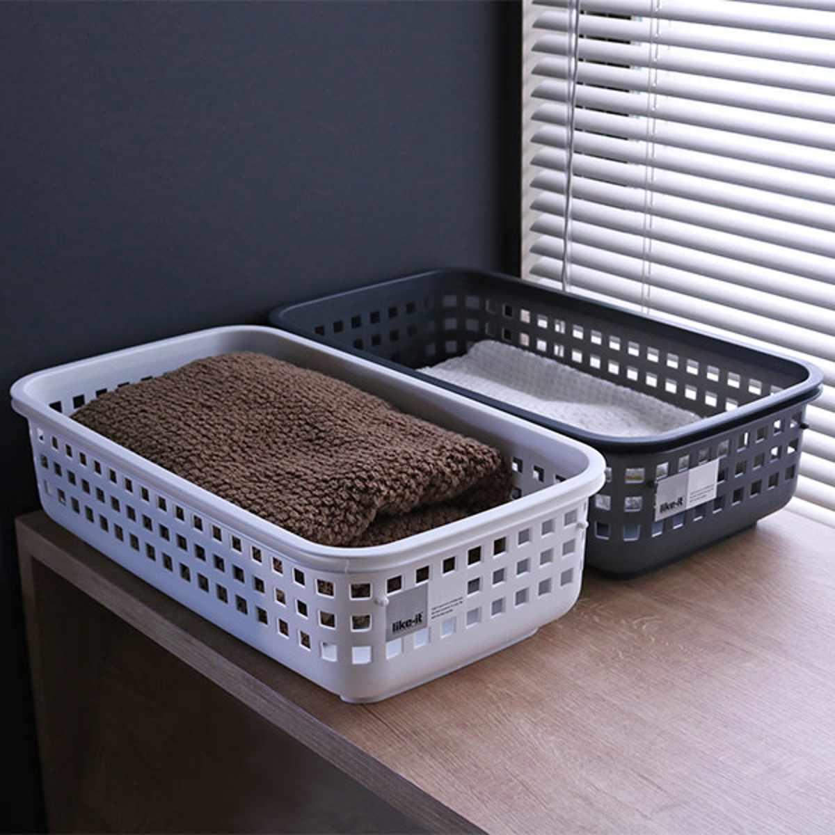 ランドリーバスケット スタッキングランドリーバスケットSS LBB-14C ( 洗濯かご バスケット ランドリーボックス ライクイット スタッキング like-...