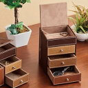 ジュエリーボックス トレジャー チェスト ボックス 3段 トレー付き ( アクセサリーボックス アクセサリーケース 引き出し 小物入れ 小物収納 収納 ピアス 指輪 リング イヤリング 玄関 卓上 おしゃれ 収納ボックス )【3980円以上送料無料】