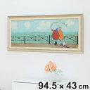 アートパネル サムトフト 『彼女の好きなハート雲』 94.5×43cm ( 絵画 絵 アート インテリア 額 額入り 壁掛け 犬 動物 雲 ポスター アートフレ...