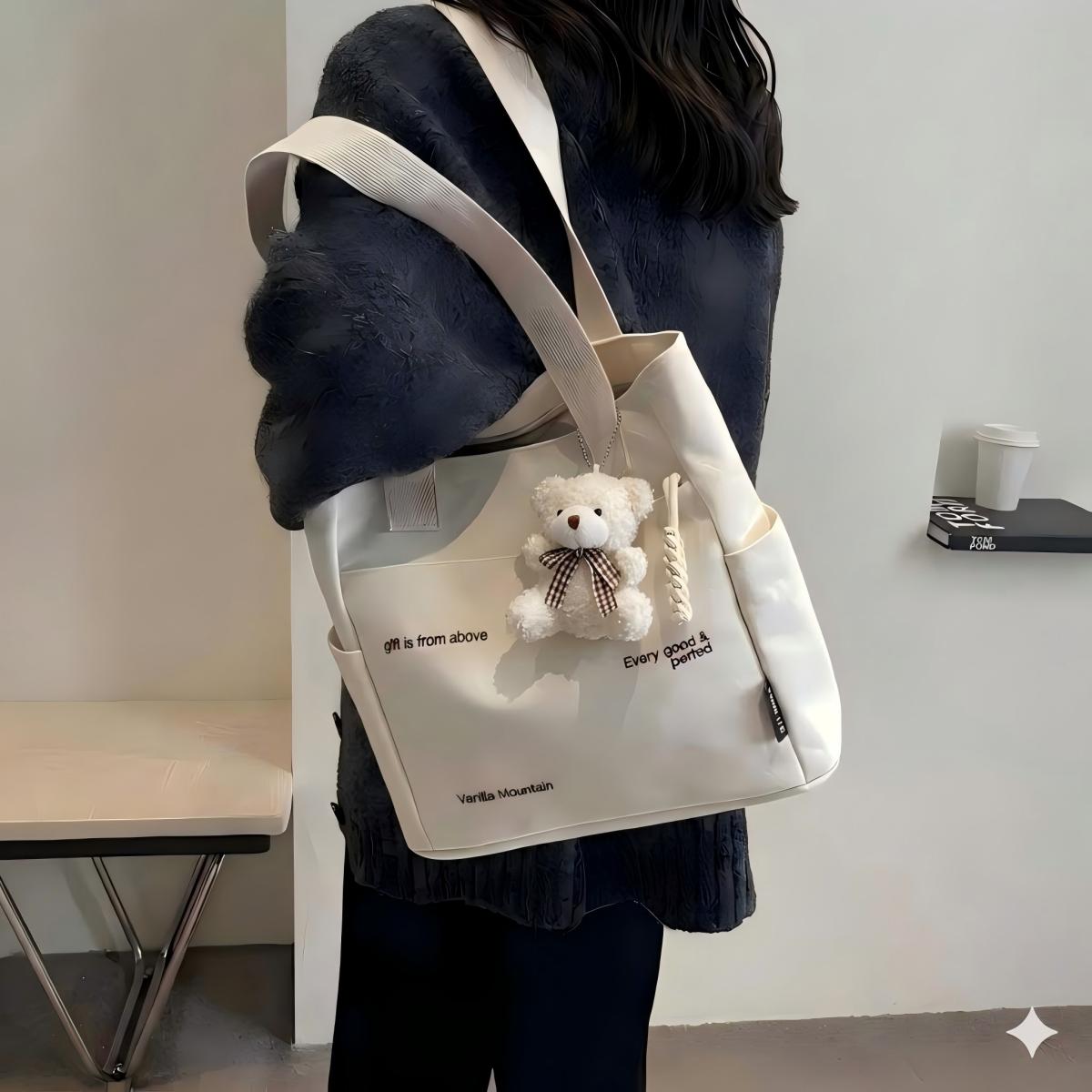 2026新商品 帆布 トートバッグ キャンバス肩掛け 斜め掛け 軽量 高さ31cm 横幅34cm 大容量A4対応シンプルキャンバスバッグ通勤通学おしゃれ無地3色展開（ホワイトブラックカーキ）