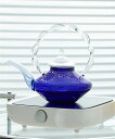 IwaiLoft 手作り 耐熱ガラス ティーポット 700ml 茶こし付き ガラス製ポット 透明 Klein Blue 紅茶ポット フルーツティー 花茶 台湾茶...