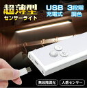 センサーライト超薄型 LEDバーライト 人感センサーライト USB充電式 3つモード 極薄 コンパクト 無段階調光 屋内照明 非常時 クローゼット 廊下 玄関 階段 洗面所(3)